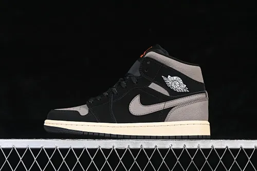 All categories Air Jordan Jordan series basketball shoes Air Jordan 1 Mid Air Jordan 1 Mid AJ1 Joe 1 gray black Chinese culture and leisure sneakers IB7110-002